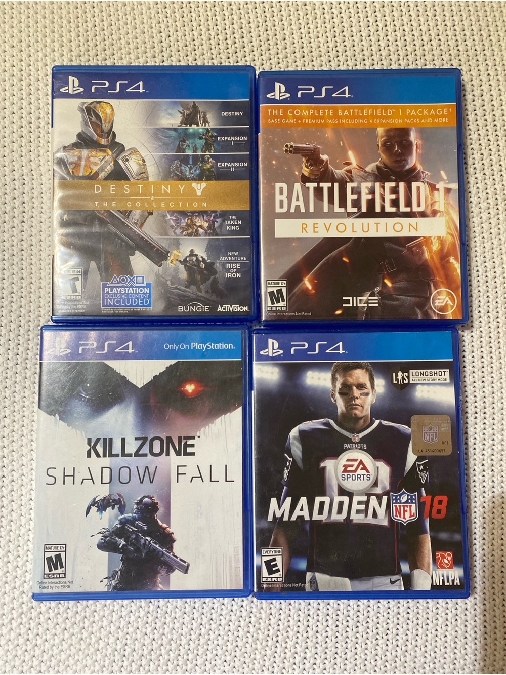 PS4 5 game bundle Madden17,18 KillZone Battlefield Destiny